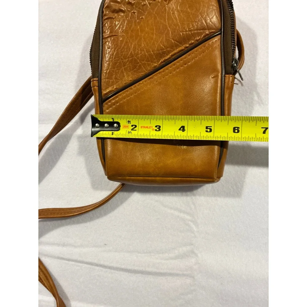 Vintage Kodak Ektra Tote Camera Bag Tan Faux Leather Crossbody Small Tech Pouch